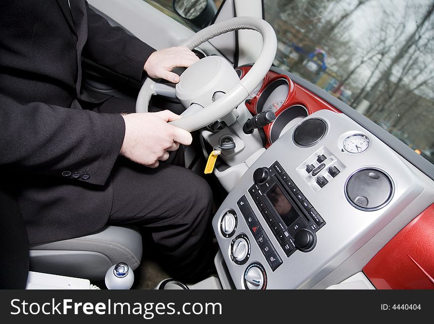 Interior of red VIP car. Interior of red VIP car