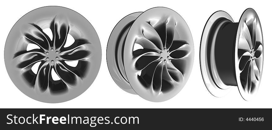 Chrome car discs, created with 3d max and rendered. exclusive design. Chrome car discs, created with 3d max and rendered. exclusive design.