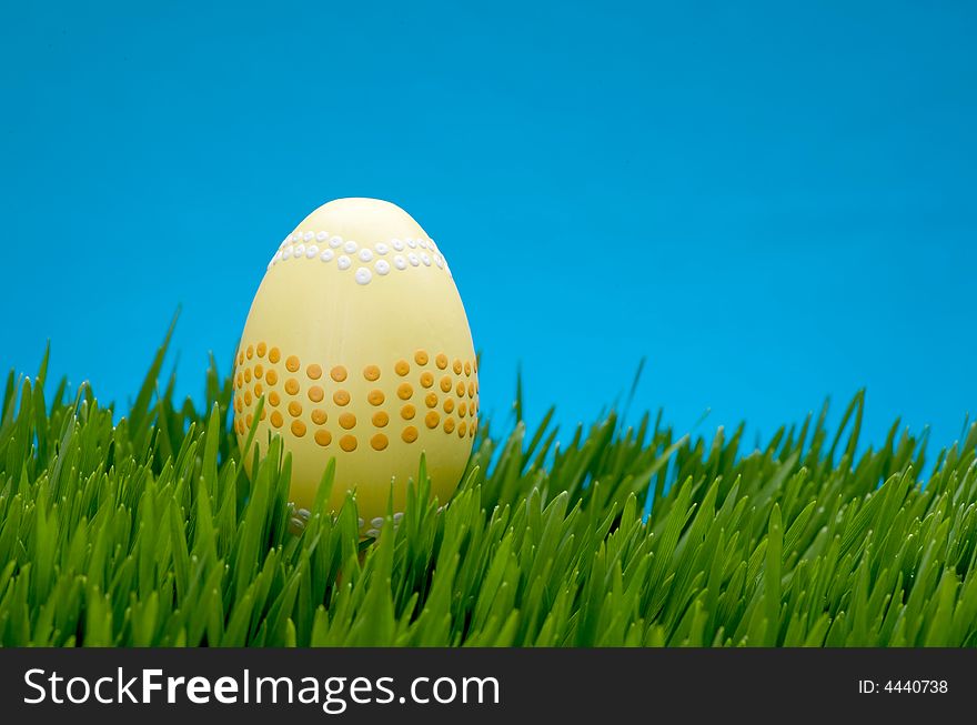 Pastel Easter Egg In Lush Grass