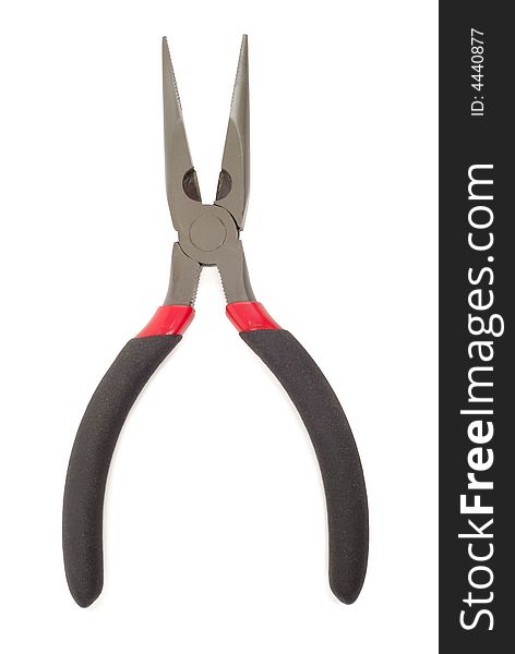 Small electrician pliers isolated with clipping path over white background