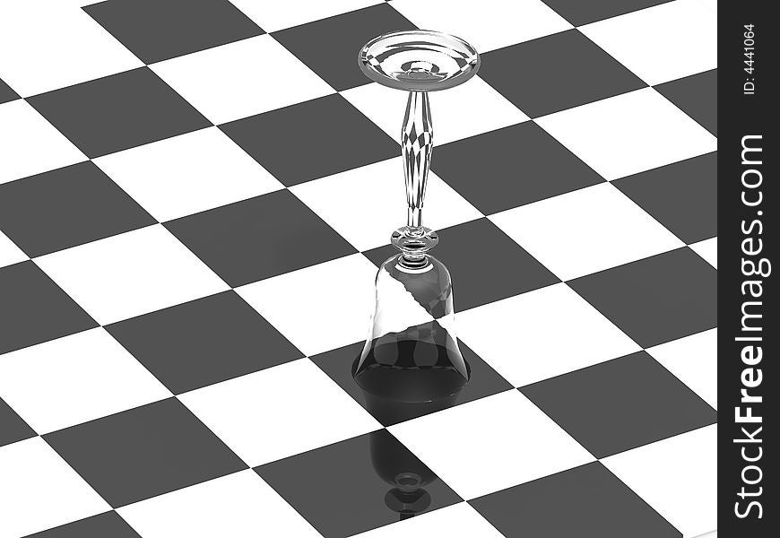 Wine Glass On Chess Board