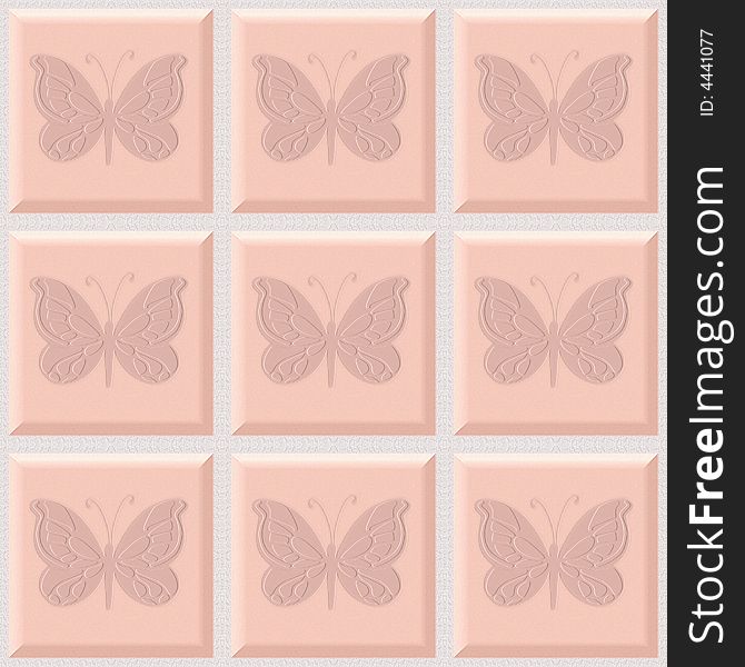 Ceramic wall tiles with butterfly pattern. Seamless tile. Ceramic wall tiles with butterfly pattern. Seamless tile.