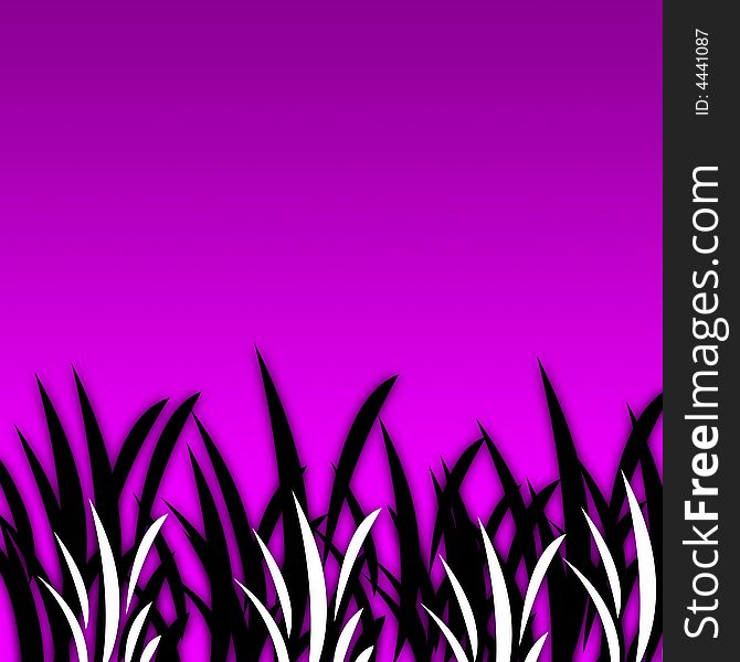 A Black&White Illustration of Grass on a Fucsia BackGround. A Black&White Illustration of Grass on a Fucsia BackGround