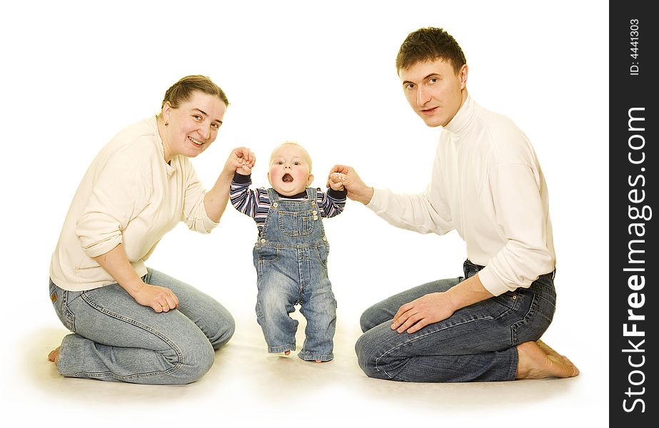 Young family with a first-born on the floor. Young family with a first-born on the floor