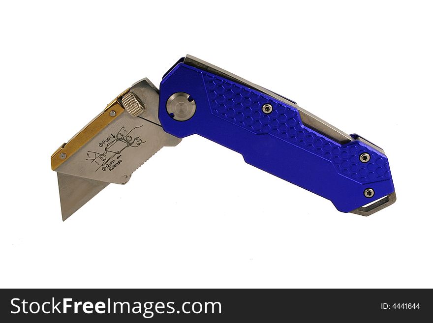 Open Blue Anodized Contractors Razor Knife