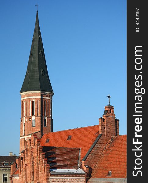 Ancient houses and church in Kaunas, Lithuania. Ancient houses and church in Kaunas, Lithuania