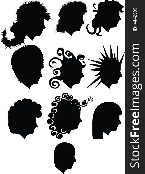 Silhouette of comics coiffure