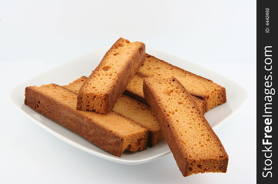 Low fat rusk for breakfast with tea