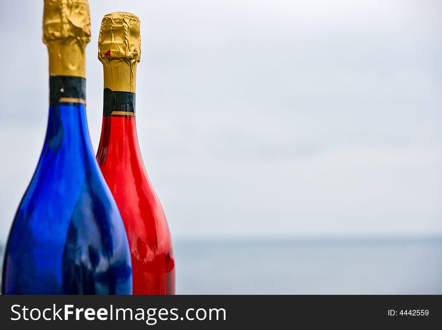 Red and Blue bottle sparkling wines