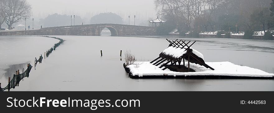 After a very heavy snow, the west-lake(in Hangzhou,China) looks beautiful. After a very heavy snow, the west-lake(in Hangzhou,China) looks beautiful