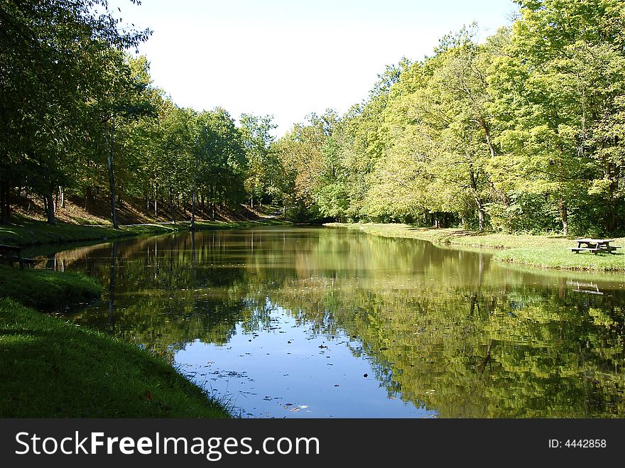 Shady or Sunny side of the lake, this lake is a old canal feeder.