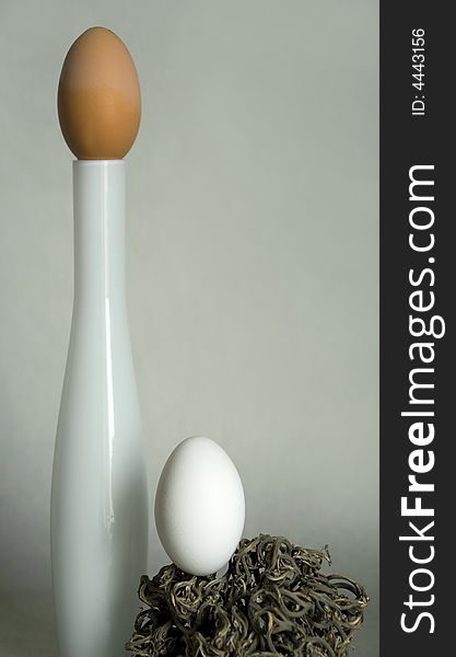 Nest, eggs, vase, parents, childhood, birdhouse, shelter, youth, aerie, care