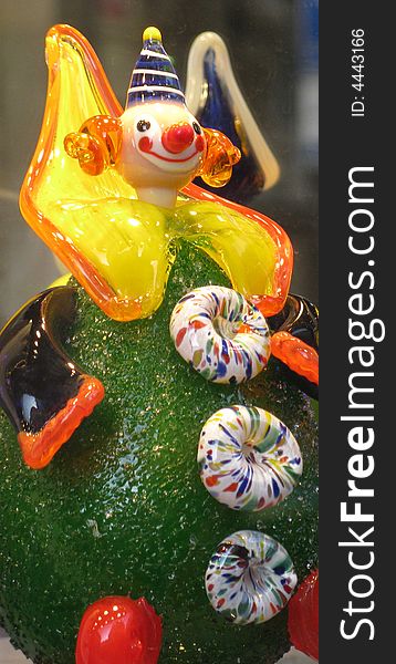 Glass figure of a clown. Glass figure of a clown