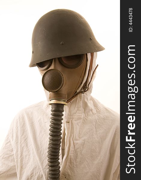 Person in gas mask