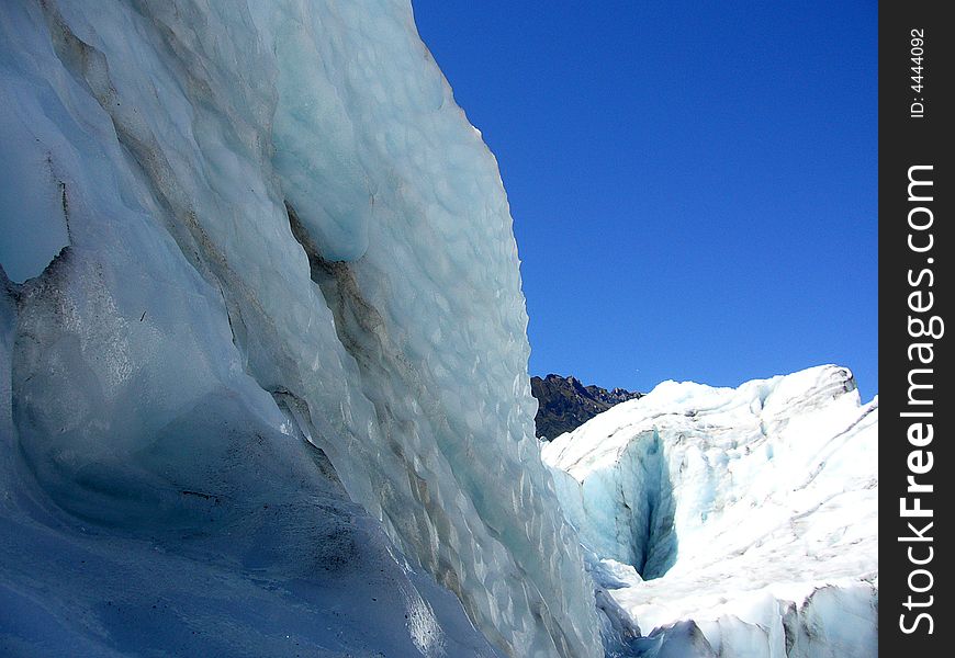 Ice sculpture, Fox Glacier, New Zealand. Ice sculpture, Fox Glacier, New Zealand