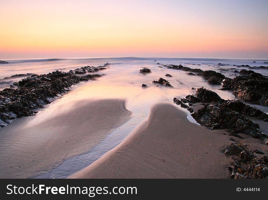 Beach landscape with long exposure