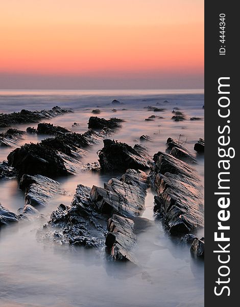 Beach landscape with long exposure