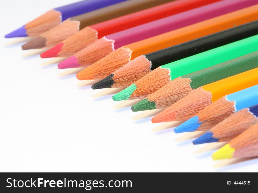 Colour Pencils all in a line