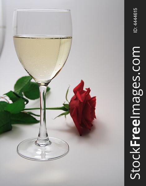 White Wine And Red Rose