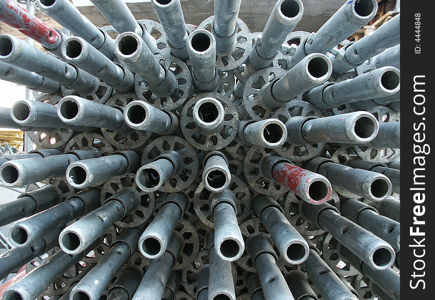 Macro of many steel pipes. Macro of many steel pipes