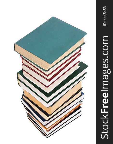 Pile of books isolated on a white