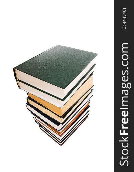 Pile of books isolated on a white background