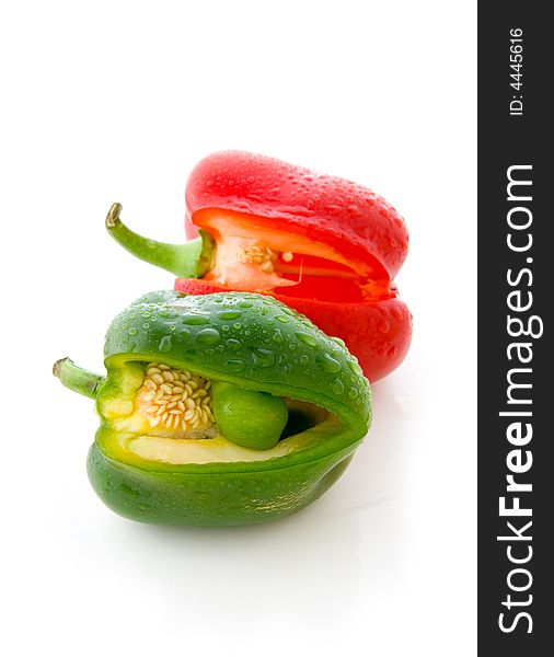 Fresh red and green pepper. Fresh red and green pepper