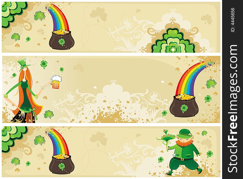 St Patrick's set of banners. To see similar design elements, please VISIT MY GALLERY.