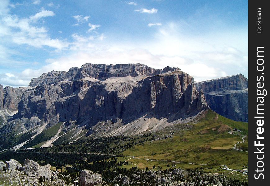 Panorama of ancient rocks of Dolomiti. Panorama of ancient rocks of Dolomiti