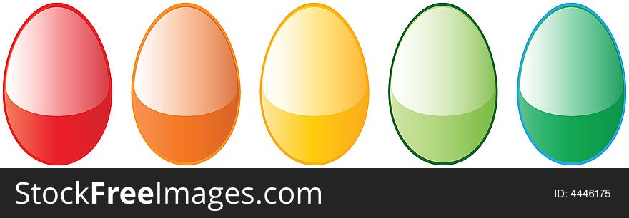 5 Easter Egg High Quality Glossy Button Icons