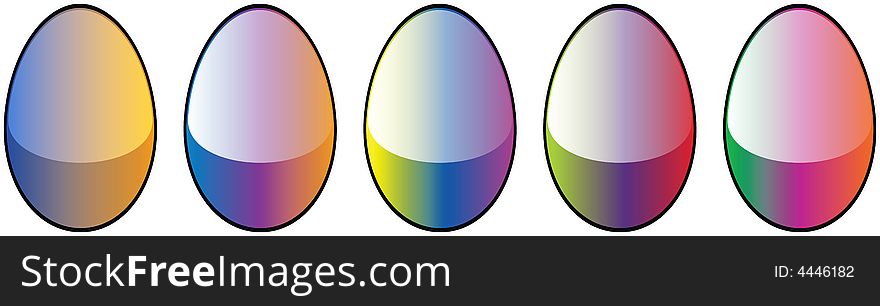 5 Easter Egg High Quality Glossy Button Icons