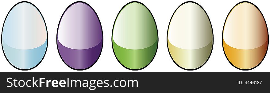 5 Easter Egg High Quality Glossy Button Icons