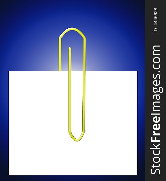 An image of a paperclip that is holding a blank sheet of paper, which you can put your own messages on. An image of a paperclip that is holding a blank sheet of paper, which you can put your own messages on.