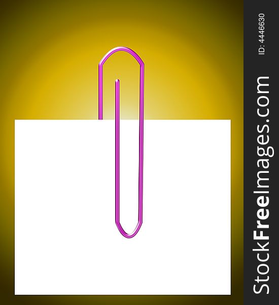 An image of a paperclip that is holding a blank sheet of paper, which you can put your own messages on. An image of a paperclip that is holding a blank sheet of paper, which you can put your own messages on.