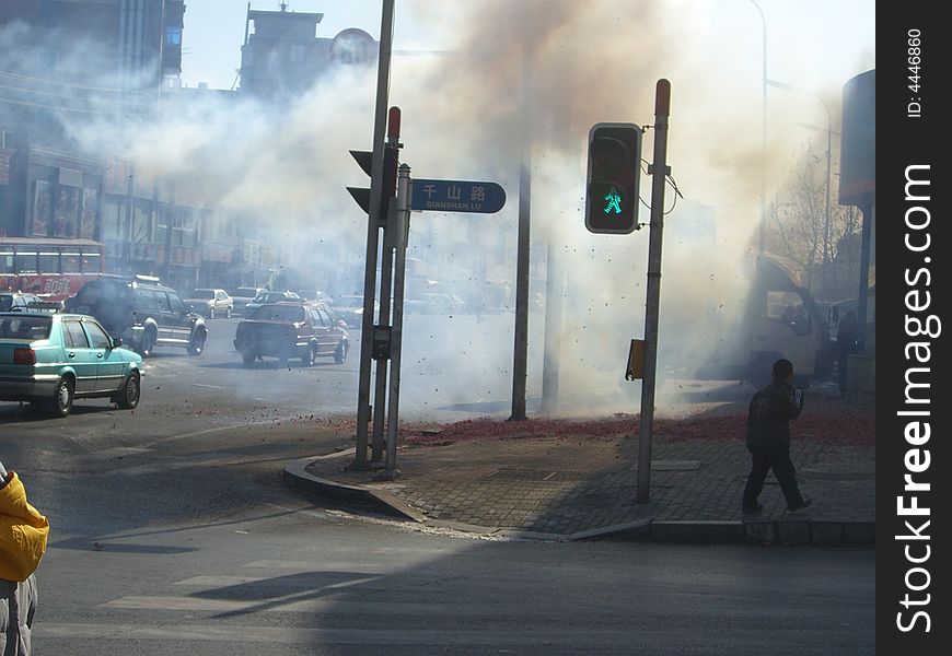 Chinese msut take firework every Chinese new year