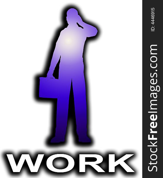 Working Business Man Outline 12