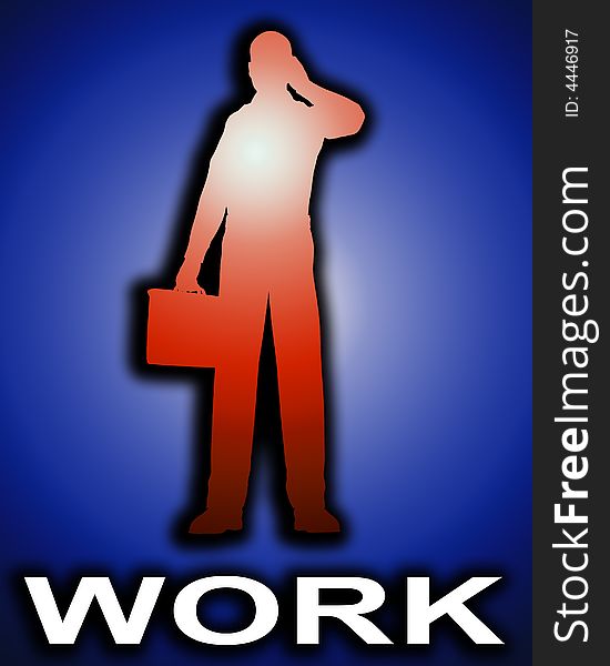 Working Business Man Outline 1