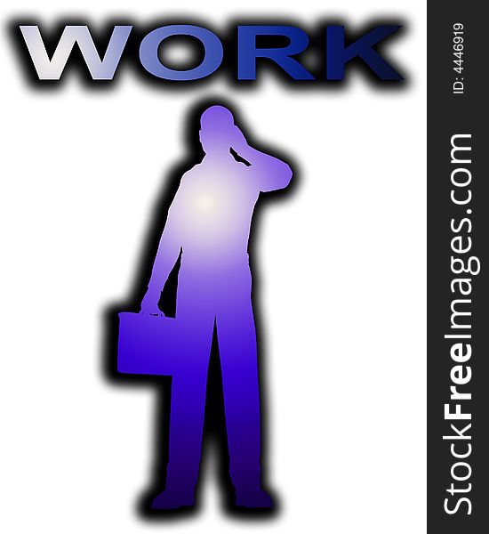 Working Business Man Outline 15