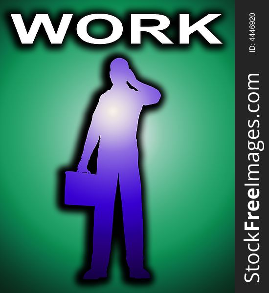 Working Business Man Outline 14