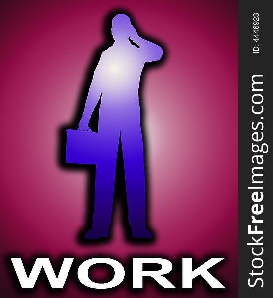 Working Business Man Outline 2