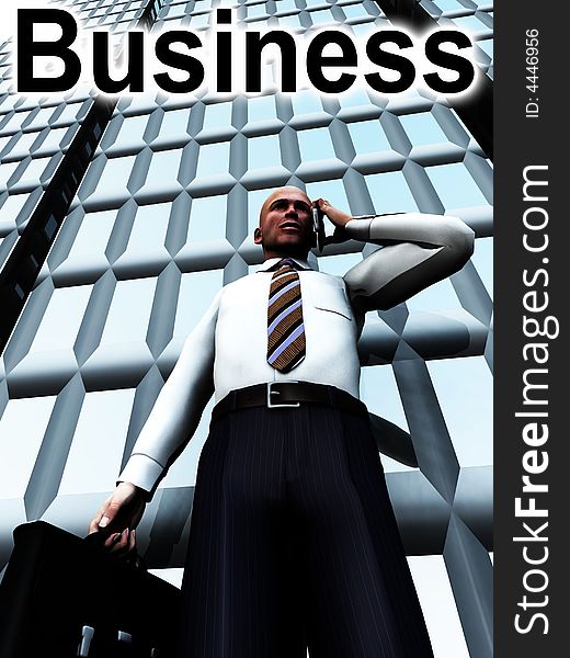 Business Man Standing In Front Of A Building 3