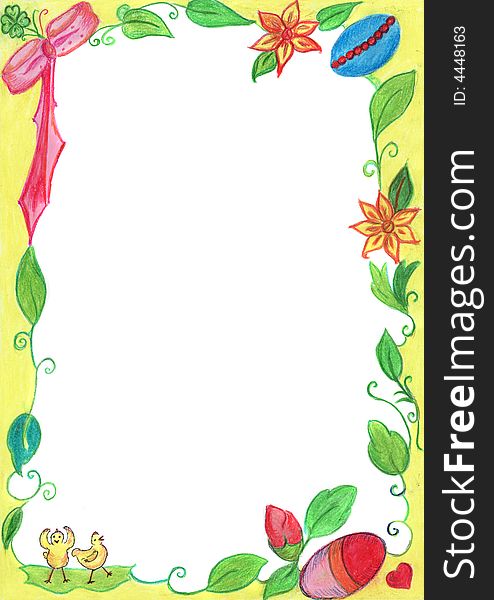 Spring frame for background and wallpaper