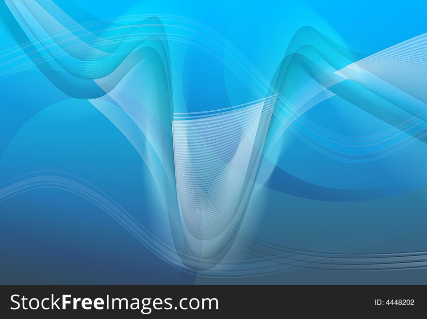 Abstract blue background with curves and lines