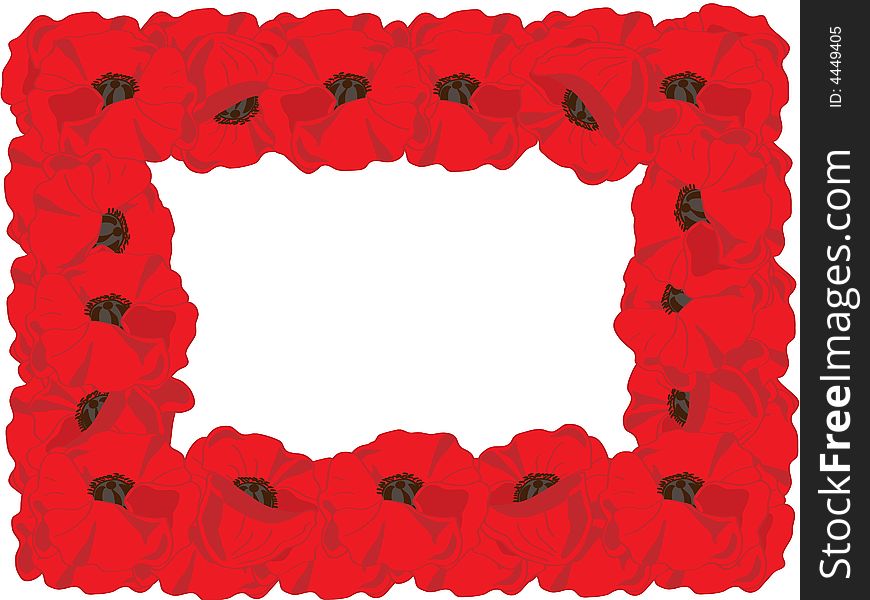 Poppy flours on transparent background.