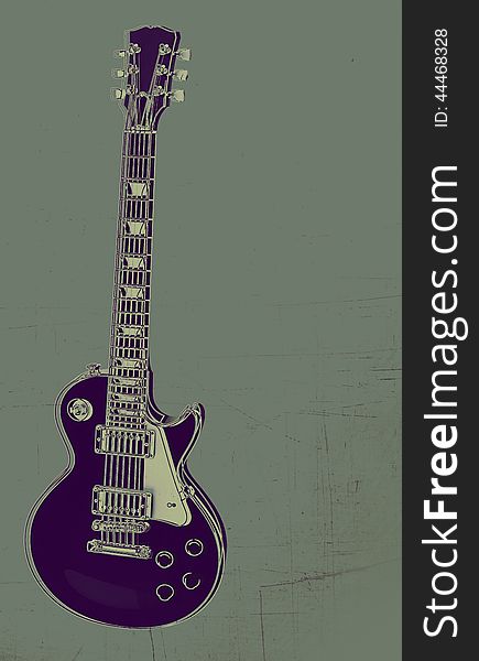 Electric guitar on grunge background