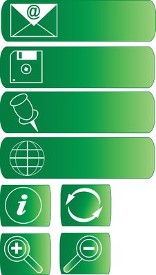 Green Web Buttons Royalty Free Stock Photos