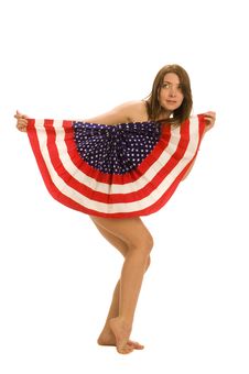 Attractive Female American Patriot With Flag Stock Photo Attractive Female American Patriot With Flag Stock Photo