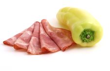 Cured Meat With Pepper Royalty Free Stock Photography Cured Meat With Pepper Royalty Free Stock Photography