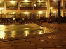 Swimming Pool At Night Royalty Free Stock Photos