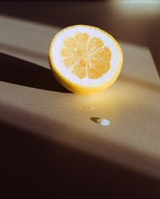 Lemon, Drops And Shadows Royalty Free Stock Image